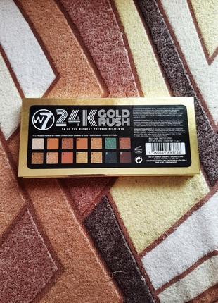 Палетка теней w7 24k gold rush eyeshadow palette2 фото