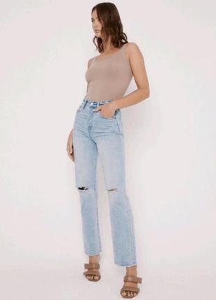 Прямі світлі джинси h&m vintage fit high waist, розмір 26-272 фото