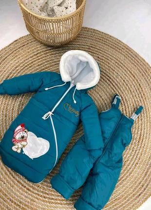 Зимний комбинезон: конверт, курточка, штаны2 фото
