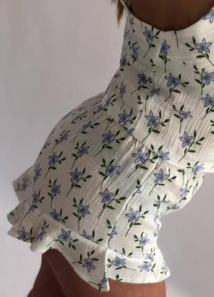 Пижама женская муслин с майкой шортами муслин7 фото