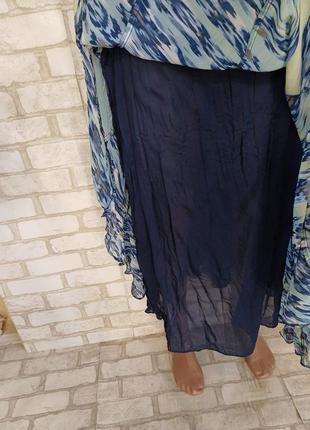 Фирменная per una пышная юбка в пол годе в красочную абстракцию, размер хл8 фото