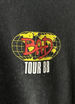 Michael jackson bad tour 88 official merch tshirt футболка офіційний мерч майкл джексон тур оригінал сіра легка принти4 фото