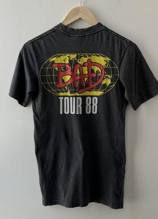 Michael jackson bad tour 88 official merch tshirt футболка официальный мерч мейкл джексон тур оригинал серая легкая принты