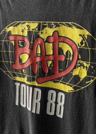 Michael jackson bad tour 88 official merch tshirt футболка офіційний мерч майкл джексон тур оригінал сіра легка принти3 фото