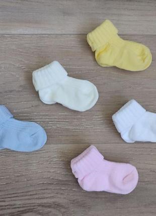 Теплі шкарпетки для немовлят однотонні носочки для новонароджених2 фото