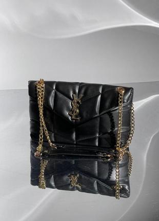 Женская сумка ив сен лоран yves saint laurent puffer small gold chain кросс боди3 фото