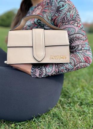 Жіноча сумка jacquemus beige le chiquito беж еко шкіра. жіноча велика сумка жакмюс