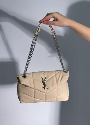 Женская сумка ив сен лоран yves saint laurent puffer small chain bag in quilted lambskin кросс боди2 фото