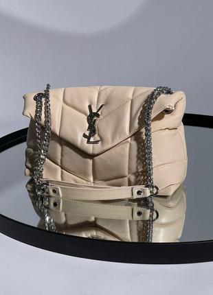 Женская сумка ив сен лоран yves saint laurent puffer small chain bag in quilted lambskin кросс боди3 фото