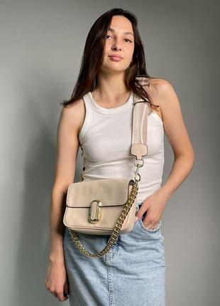 Женская сумка через плечо marc jacobs the j marc shoulder bag cream марк джейкобс кросс - боди7 фото