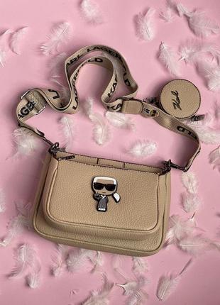 Сумка бежевая женская karl lagerfeld pochette beige клатч женский карл лагерфельд 3 в 1