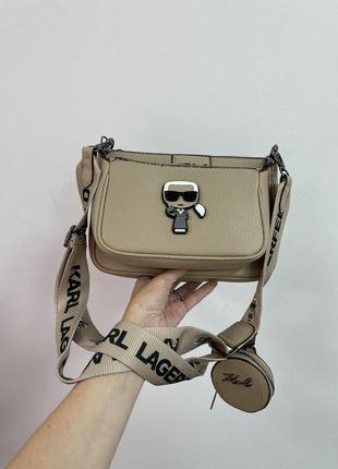Сумка бежевая женская karl lagerfeld pochette beige клатч женский карл лагерфельд 3 в 1