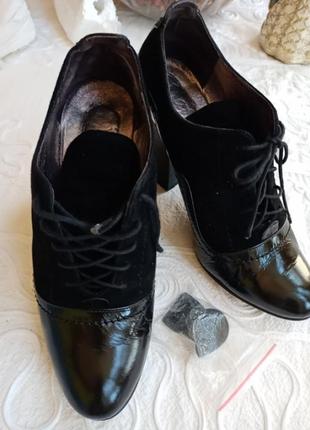 Туфли ботильоны женские кожа замш