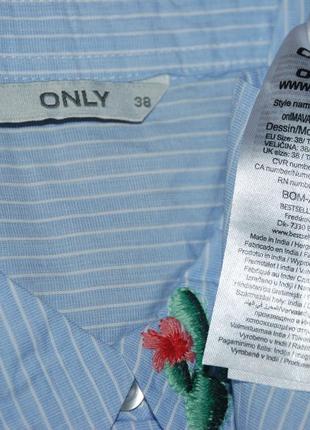 Блуза с элементами вышивки бренда only /100% хлопок/свободный крой/7 фото