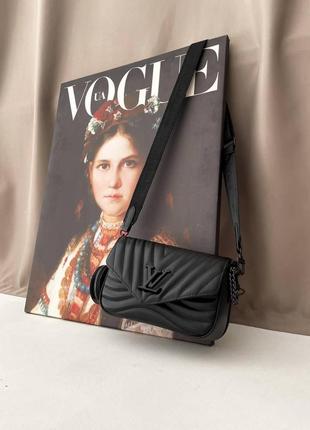 Louis vuitton new wave multi pochette total black сумка женская lv луи витон через плече, клатч3 фото