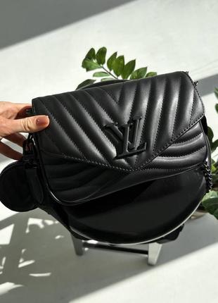 Louis vuitton new wave multi pochette total black сумка женская lv луи витон через плече, клатч