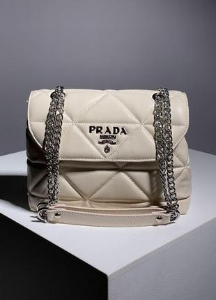 Сумка prada nappa spectrum cream/silver