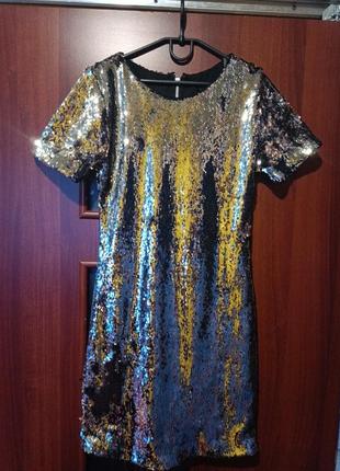 Topshop,платье в пайетках р.хс