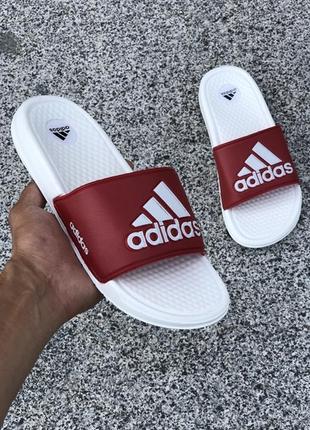 Жіночі літні сланці-шльопанці-шльопанці адідас, adidas white red, жіночі літні