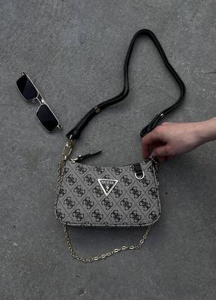 Жіноча сумочка через плече guess mini bag silver гесс жіночий крос - боді клатч