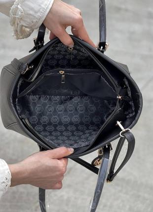 Сумка жіноча michael kors shopper black майкл корс крос-боді шопер7 фото