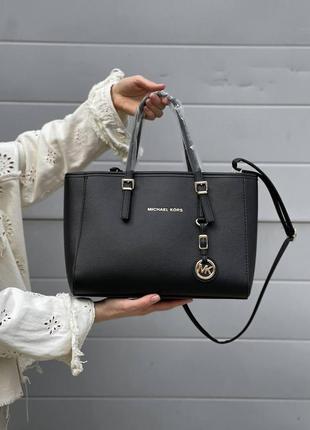 Сумка жіноча michael kors shopper black майкл корс крос-боді шопер