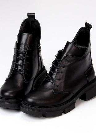 Ботинки "london", черные, натуральная кожа, деми