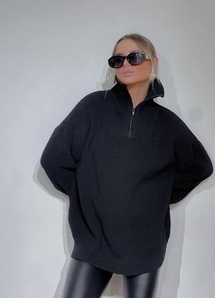 Женские объемные теплые свитера с молнией 🔵2 фото