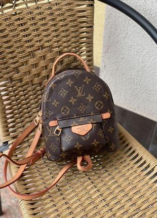 Портфель мини женский louis vuitton palm springs mini brown/camel lv луи витон рюкзак через плечо сумка