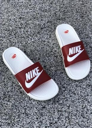 🌴летние женские🌴nike white bordo sandals белые бардовые найк, жіночі літні3 фото