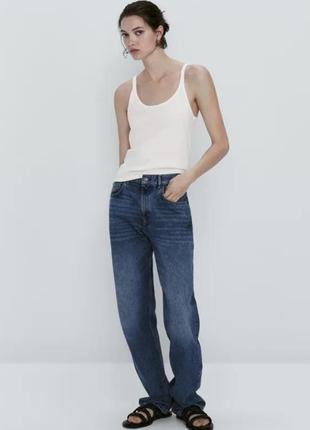 Прямые джинсы с высокой посадкой от zara woman, 34р, оригинал1 фото