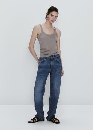 Прямые джинсы с высокой посадкой от zara woman, 34р, оригинал7 фото