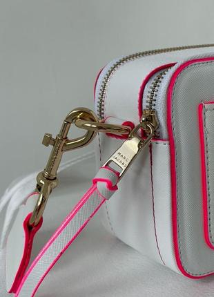 Женская сумка через плечо marc jacobs the snapshot white/pink марк джейкобс кросс - боди6 фото
