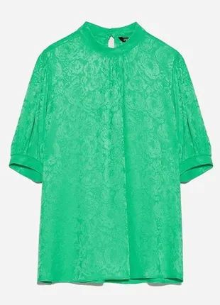 Нежная жаккардовая блуза zara,p. m
