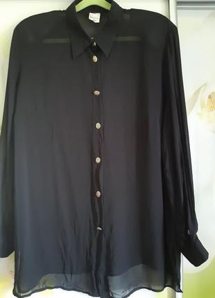 Базовая черная удлинённая блуза,  divina, p. 42-448 фото