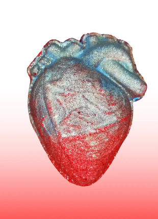 Бомбочка для ванны "анатомическое сердце" зd с перламутром и шиммером,аромат малина 190 г
