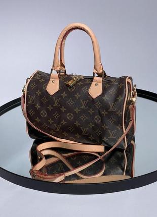 Сумка женская louis vuitton speedy 30 brown/pink lv луи витон через плече, клатч