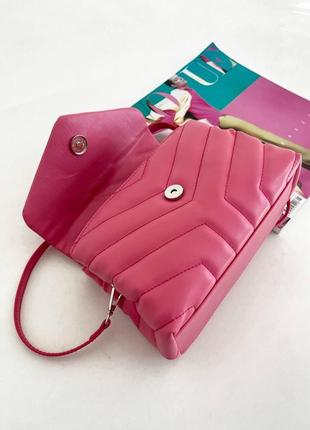 Женская сумка ив сен лоран yves saint laurent pretty bag pink кросс боди7 фото