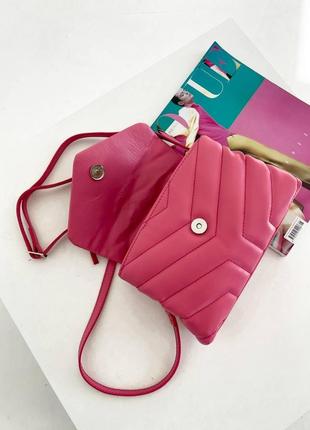 Женская сумка ив сен лоран yves saint laurent pretty bag pink кросс боди10 фото