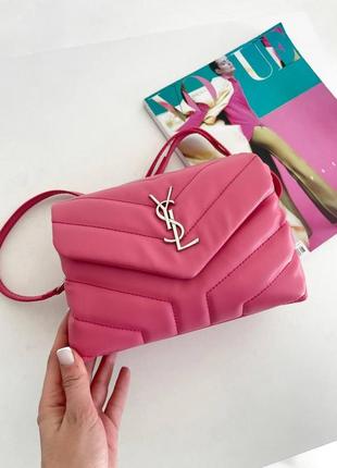 Женская сумка ив сен лоран yves saint laurent pretty bag pink кросс боди