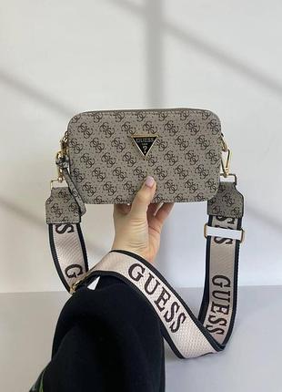 Женская черная сумочка на плечо гесс женский стильный клатч guess кросс боди