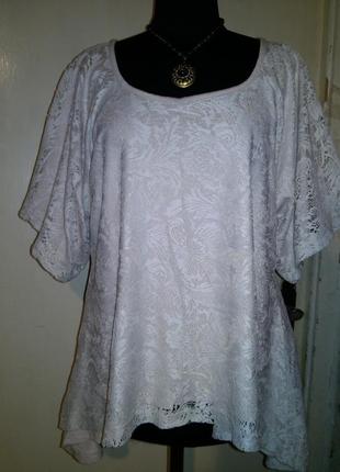 Чудесная асимметричная гипюровая блузка с удлинённой спинкой sun shine турция