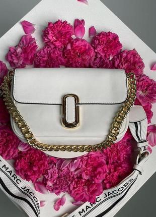 Жіноча сумка через плече marc jacobs the j marc shoulder bag white марк джейкобс крос - боді