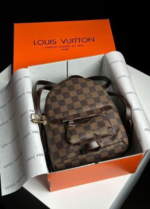 Жіночий міні портфель louis vuitton palm springs mini brown chess lv луї вітон рюкзак через плече сумка5 фото