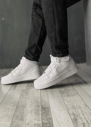 🍁nike air force high white🍁кроссовки мужские белые найк, весна-лето-осень, чоловічі