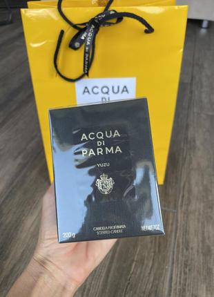 Acqua di parma yuzu парфумована вода унісекс ароматична свічка аромо свічка нішева2 фото