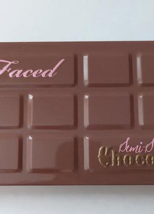 Палетка тіней too faced chocolate bar semi-sweet (16 відтінків)2 фото