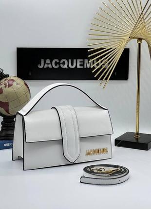 Женская сумка jacquemus le bambino white белая эко кожа. женская большая сумка жакмюс