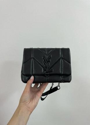 Женская сумка ив сен лоран yves saint laurent puff mini total black кросс боди3 фото