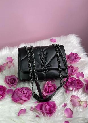 Женская сумка ив сен лоран yves saint laurent puff mini total black кросс боди4 фото